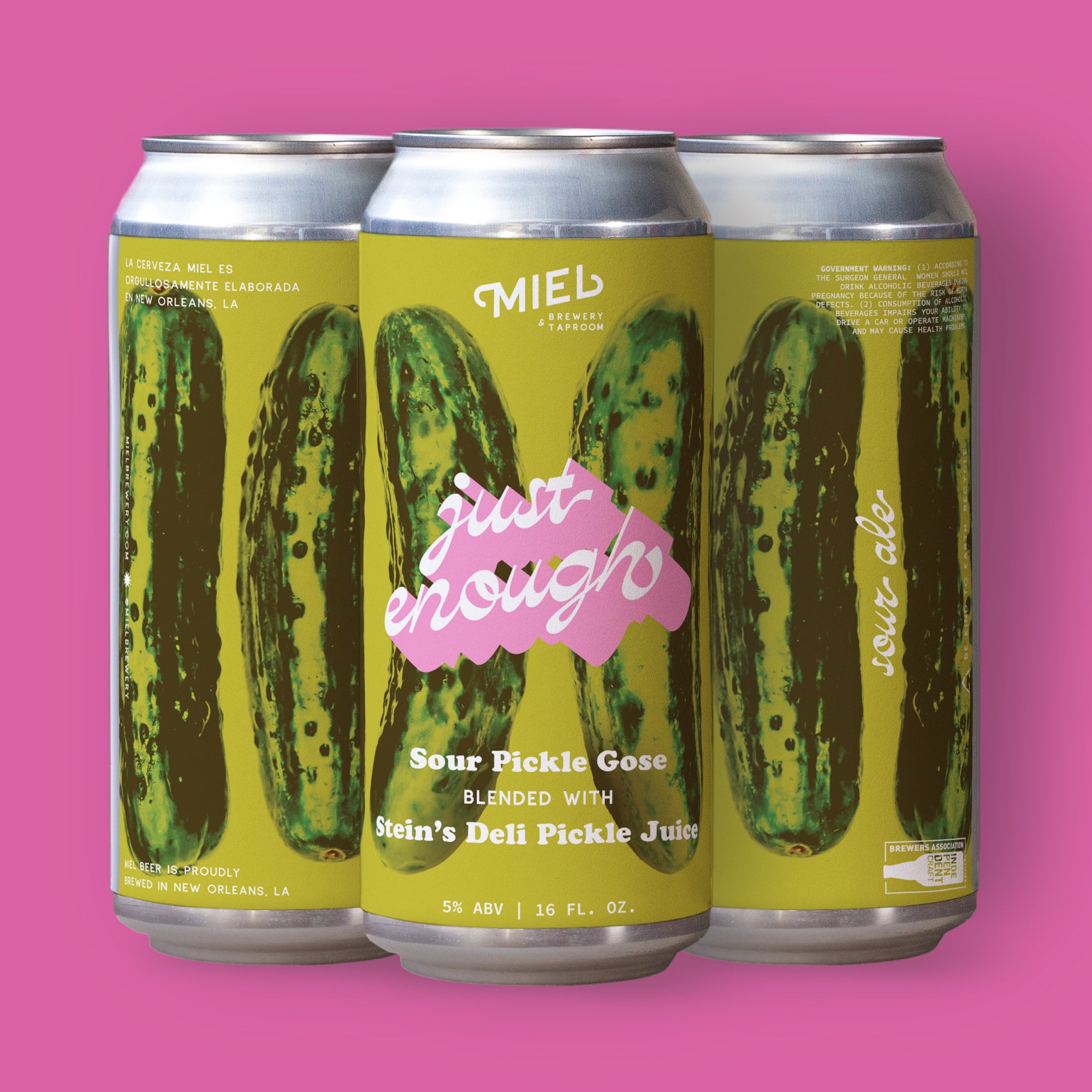 Just Enough - Pickle Gose - 5% ABV (4-pack) | Miel Brewery